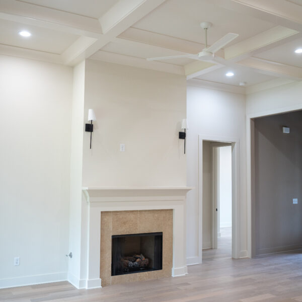 Lot 189 | Coffered Ceiling Living Space with Tiled Fireplace